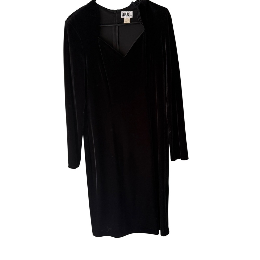 JBS Ltd Vintage 90s Grunge Goth Whimsigoth Black‎ Velvet Long Sl Midi Dress 12